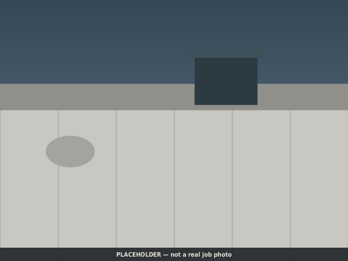 Drawn placeholder: flat low-slope roof with a parapet and a rooftop unit